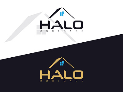 HALO mortgage adobe illustrator black blue building bussines company logo design gold graphic design halo home it logo modern mortagage web windows