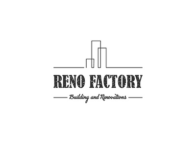 RENO FACTOREY ( retro vintage ) building bussines company logo design icon logo minimal retro retro logo vector vintage logo vitage web work