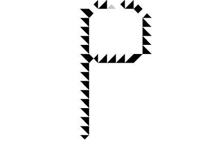 Letter P Jagged Style alphabet font icon letter vector