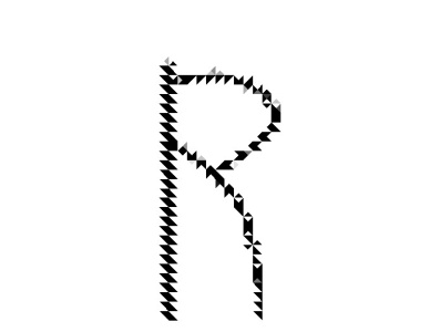 Letter R Jagged Version alphabet design font icon jagged letter vector