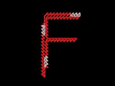 Letter F Neon Jagged Version alphabet design font icon illustration jagged letter symbol vector