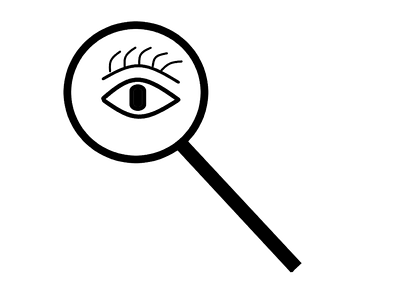 Watching you eye icon illustration magnifying glass optical seeing vector vision