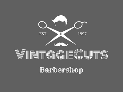Vintage barbershop barber barbershop cuts logo mustache retro scissors vintage