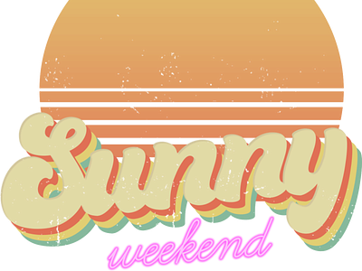 Sunny Weekend colorful logo logo design neon neon colors neon light retro summer sun sunny sunset sunsets t shirt design vintage worn