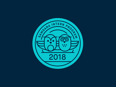 Intern Program Badge art badge blue design icon illustration intern mentor monoline owl samsara
