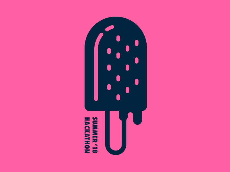 Summer Hackathon hackathon ice ice cream icecream icon illustration melt pink popsicle samsara shirt simple summer vector