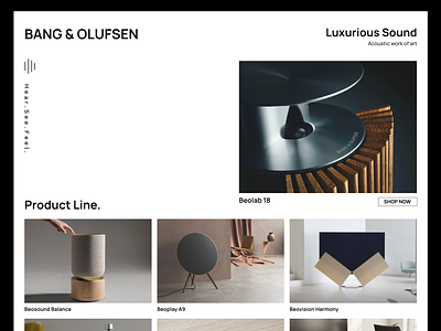 Bang & Olufsen adobe xd brand design brand identity branding design graphic design minimal minimalism typography ui uiux web design