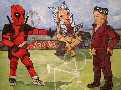 Personalized fan art for a commission I did ahsoka tano comic books commission deadpool fanart guardians of the galaxy marvel movies star lord star wars
