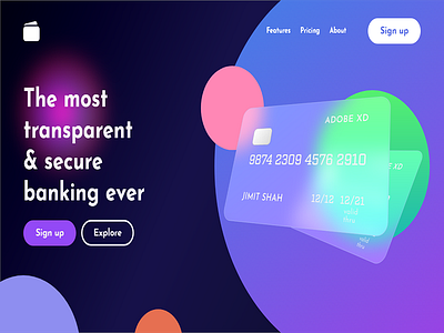 Banking Landing Page adobe xd design landing page ui ux