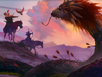 Dragon encounter 2d animation concept art concept artist digital painting illustration visdev visual development