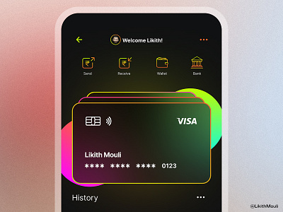 Neon Finance App UI Design Concept app design concept concept finance app likithmouli ui design ui ux ux design