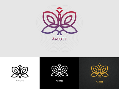 amote butterfly design logo logo design monogram logo