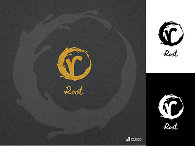 root logo design monogram logo root