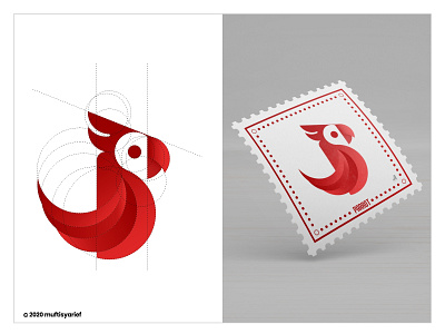 red parrot design logo design