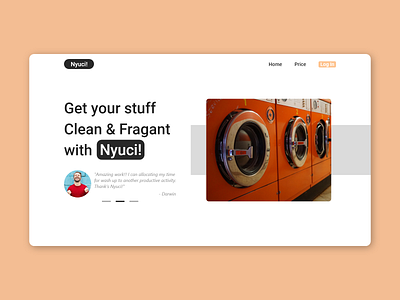 Nyuci! amazing branding by pass clean cool design easy fragant help laundry laundry app laundry service machine ui ux ux design wash washing washing machine web design