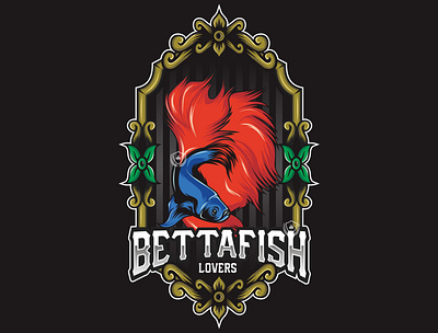 Bettafish logo vector illustration logo tshirt vector