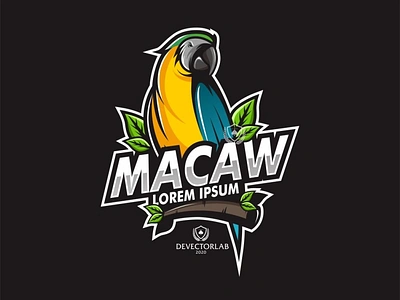 macaw logo vector illustration logo vector