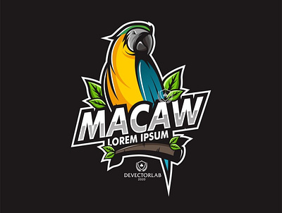 macaw logo vector illustration logo vector