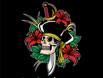 DEAD PIRATES ILLUSTRATION illustrator logo pirates skull vector