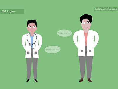 Doctors on New Year! comic illustration vector
