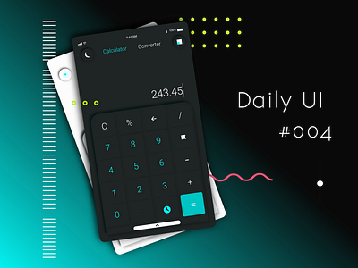 Daily UI #004 / calculator 004 adobe xd calculation calculator ui dailyui dailyuichallenge dark mode design ui