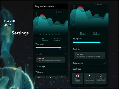 Daily UI #007 / settings 007 100daychallenge adobe xd black dailyui dailyuichallenge design settings ui ui design