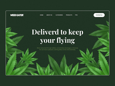 Weed Eater Concept 3d after effect animation cannabis cannabis packaging design dribble figma illustration landing page leaf marijuana motion graphics natural organic plants thc ui weed