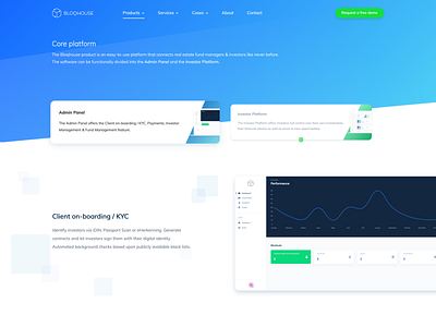 Bloqhouse - Core Platform admin area fintech pebbles platform real estate ux ui design