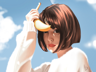 Banana girl illustration