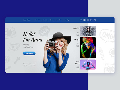 Photographer Portfolio First Screen