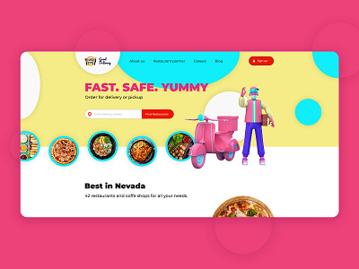 Food Delivery Services cooking delivery delivery service first screen food delivery landing landing page landing page design web web design webdesign website yummy
