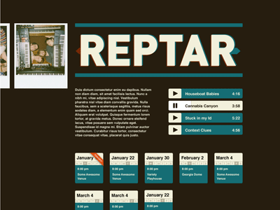 Reptar Design 1 band music website