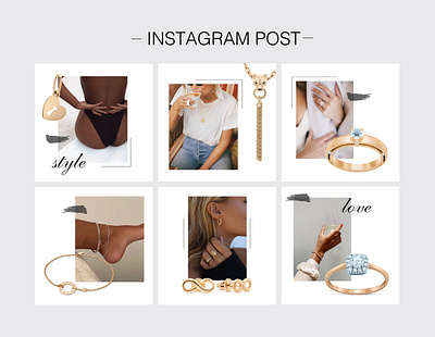 INSTAGRAM JEWELLERY POST art branding color design female illustrator instagram instagram post jewellery jewelry minimal