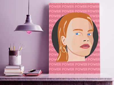 Female Illustration female illustration illustration art illustrator mockup mockup design pink poster poster art