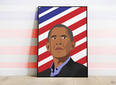 President Barack Obama Illustration adobe illustrator adobe photoshop america art barack obama design illustration illustrator poster poster art president red and blue united states vector
