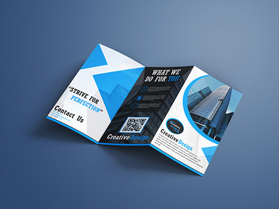 Blue Trifold Brochure Design