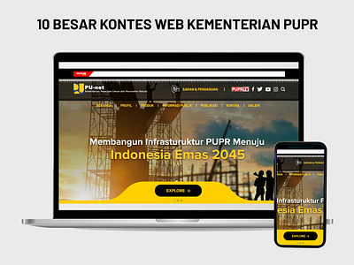 10 Besar Lomba Web Kementerian PUPR black blackyellow design kementerian landing page design landingpage pupr ui ux yellow