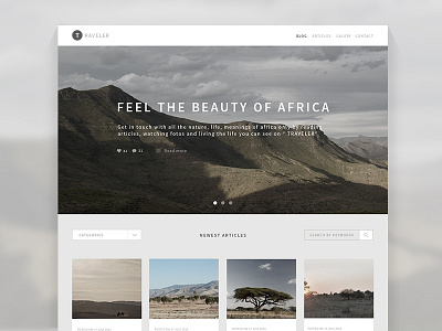 Traveler Responsive Blog Theme blog theme light imagery interface mobile responsive design modern clean look traveler africa website ui ux