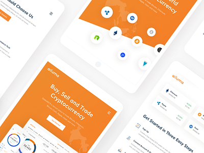 Alluma Tablet alluma crypto exchange platform asia market blockchain trading design clean white interface cryptocoins trading view cryptocurrency trading website device mockup implementation modern icongraphy orange black colors tablet responsive interface ui ux