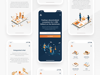 Luma Mobile alluma crypto exchange platform asia market blockchain trading design clean dark interface cryptocoins trading view cryptocurrency trading website isometric illustration animation luma token landing page mobile responsive solution orange black colors ui ux