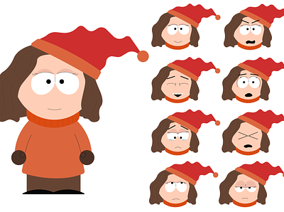 Custom character of South park emotions illustraion vector illustration