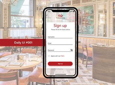 DailyUI #001 - Sign up app cafe cafeteria daily 100 challenge dailyui dailyuichallenge design figma screenshot signup ui uidesign