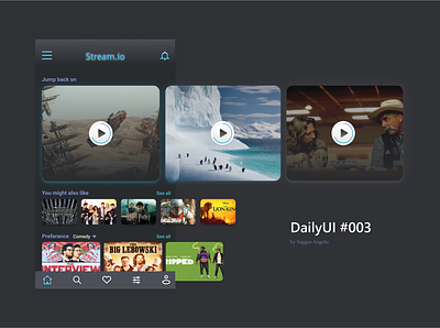 DailyUI #003 - Landing page app daily 100 challenge dailyui dailyuichallenge design figma landingpage stream streaming streaming app ui uidesign