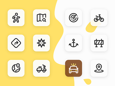 Map and Transportation Demo Pack affinity designer icon icon design icon set iconography icons minimal ui vector illustration