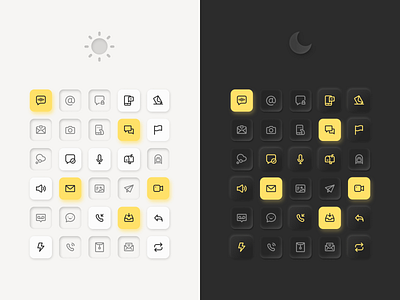 Mail Message Call Icon Set icon icon design icon set iconography icons neumorphism