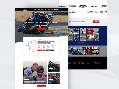 MotoAmerica Web Redesign Concept concept extreme sports layoutdesign motorcycles racing redesign sketchapp ui web