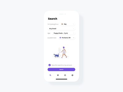 Pet Adoption/Finder Search Page UI app concept mobile design search page ui concept ui design uiuxdesign