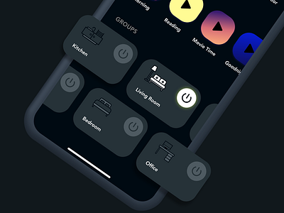 Smart Home App - Dashboard 🛋🏠 dark mode dark ui gradient mobile design mobile ui smart home uidesign