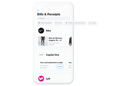 Edison Mail Assistant Redesign - Bills & Receipts Section List app design feed filters mobile design redesign ui design