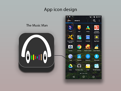 App Icon Design-The Music Man app app design appdesign design illustration ui uidesign uidesigner uiux web